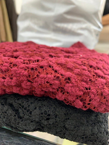Maglia In Merletto Crop