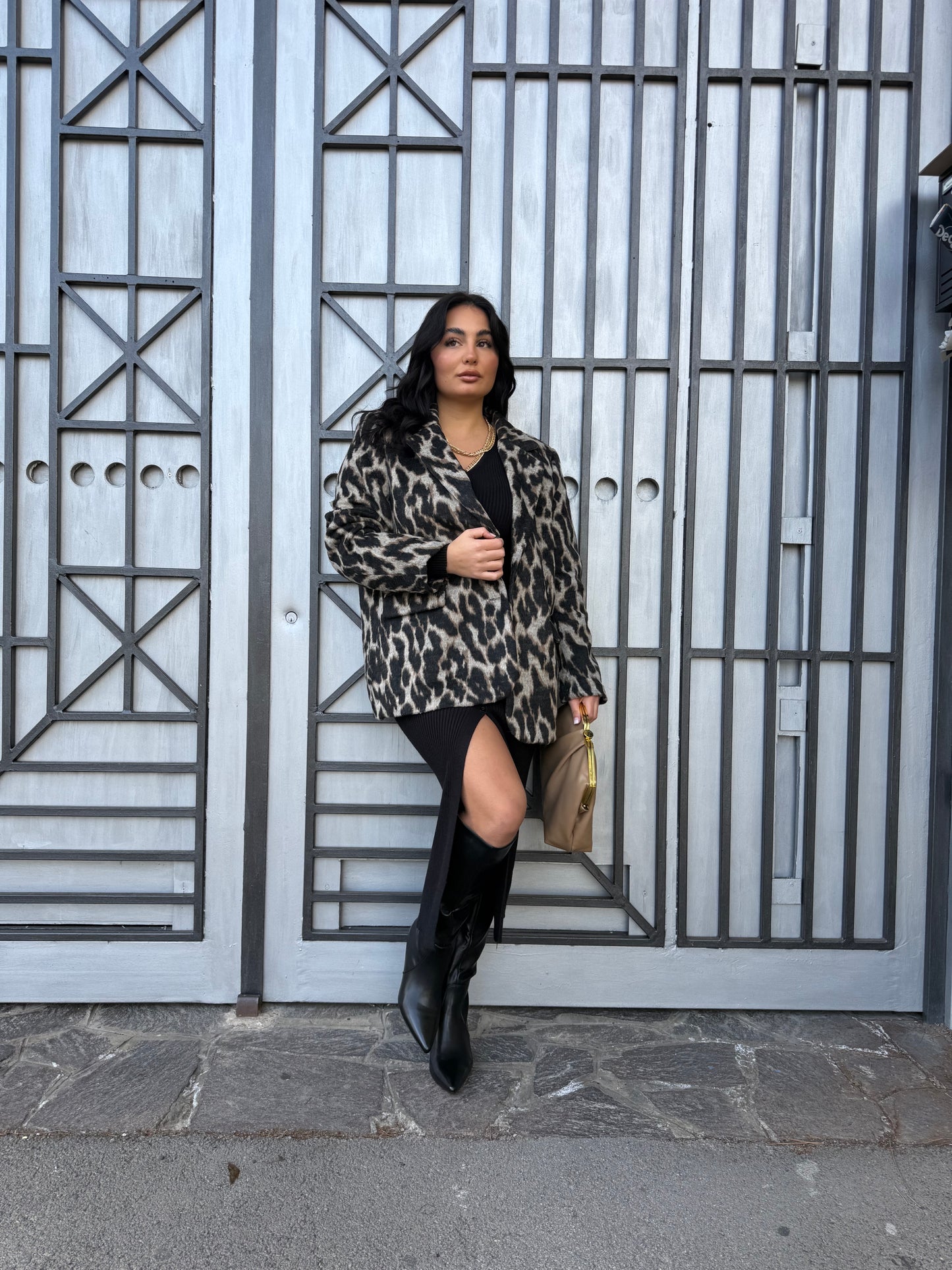 Giacca Animalier in Panno