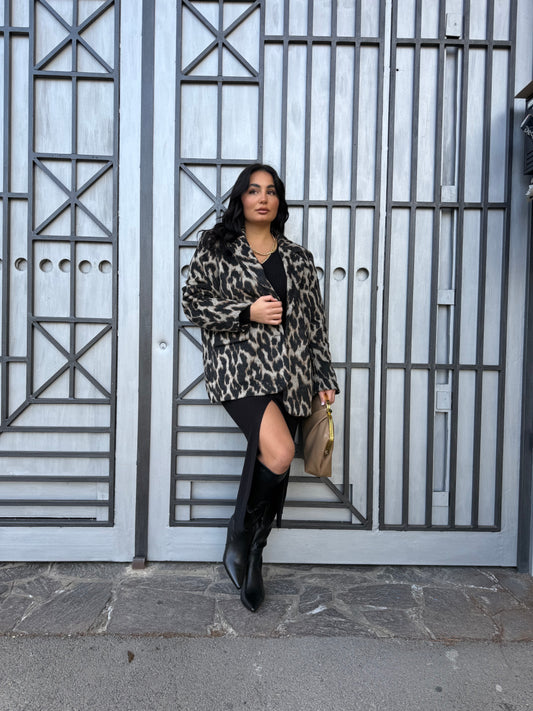 Giacca Animalier in Panno