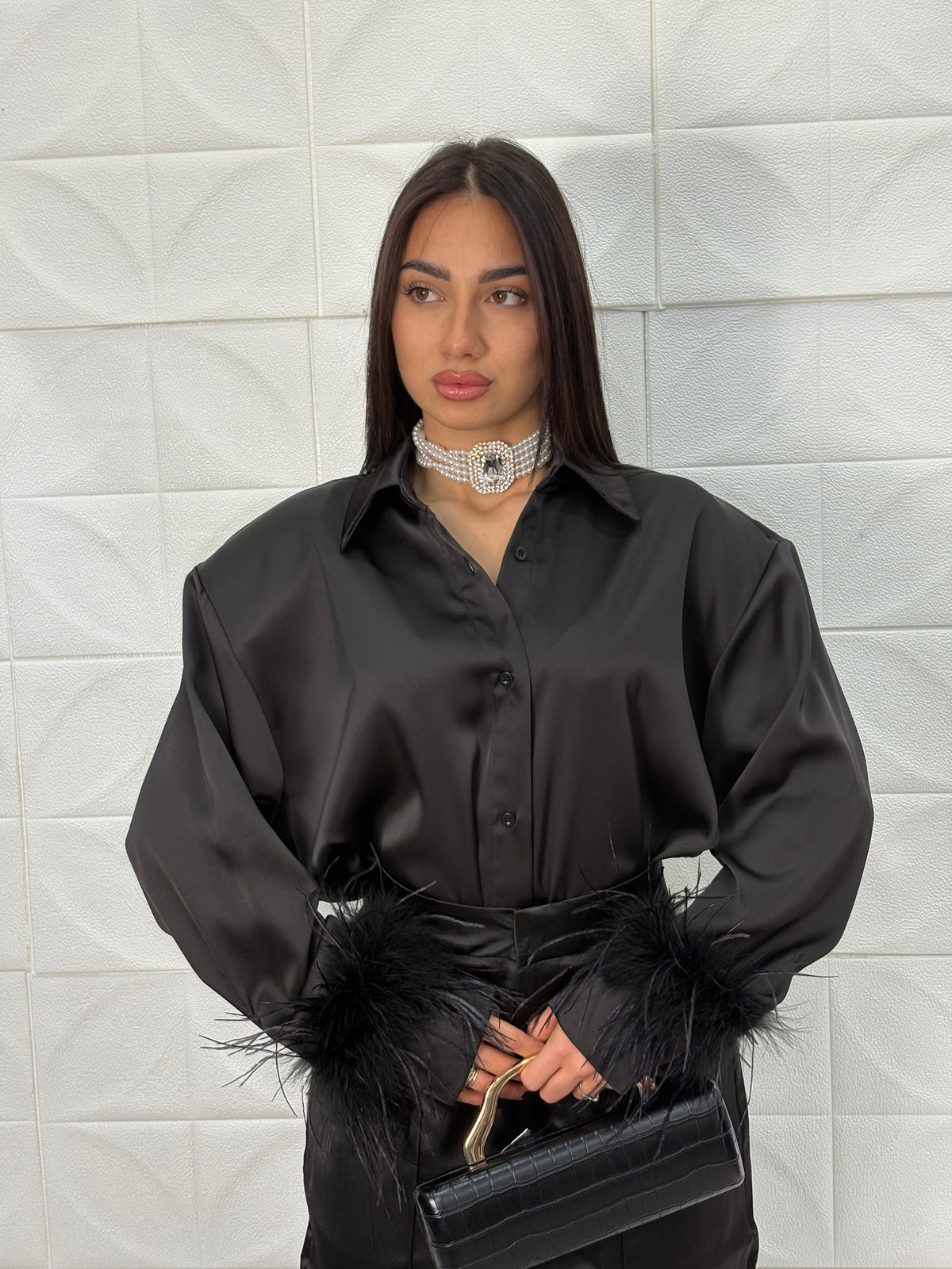 Camicia Piume in satin