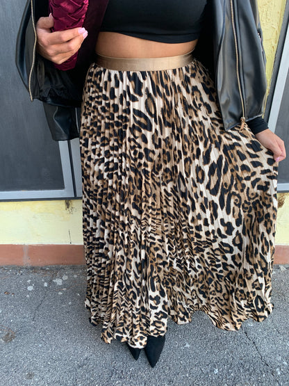 Gonna Plissè Animalier