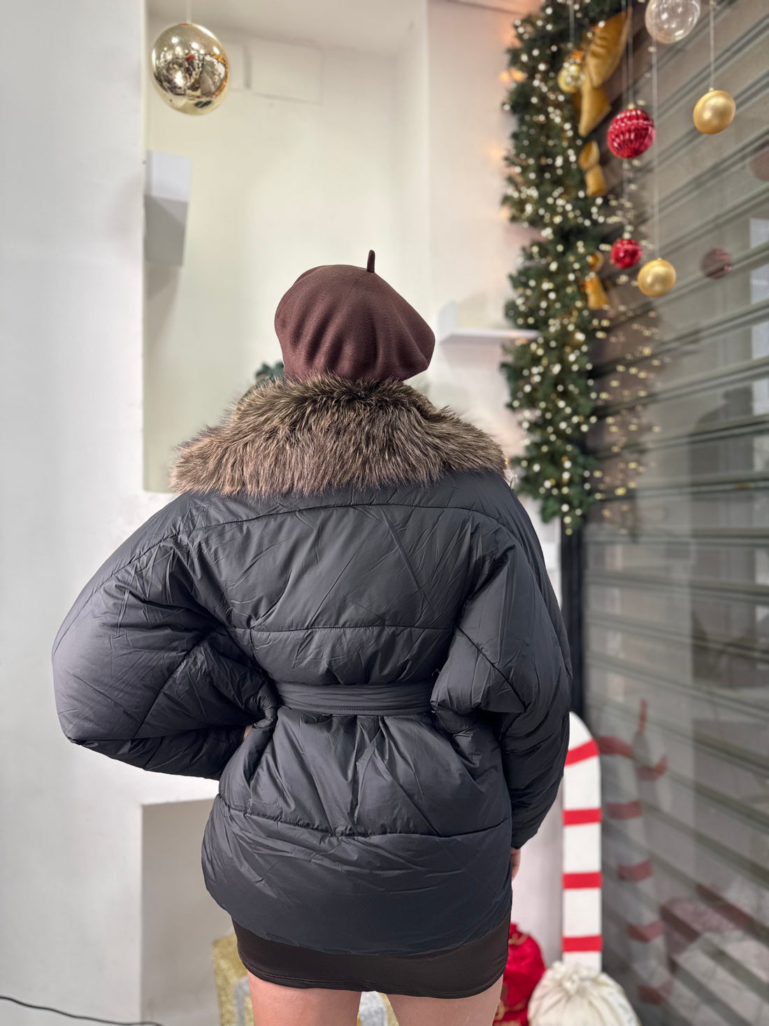 Giubbino con collo in pelliccia