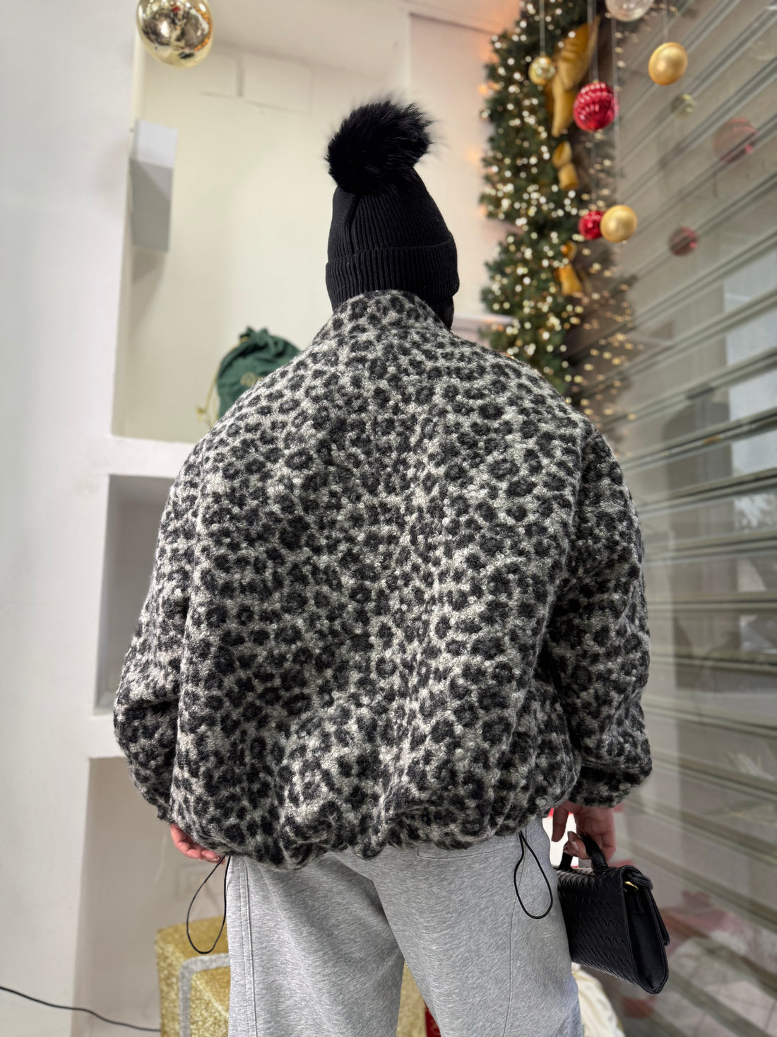 Giubbino Animalier in Lana cotta