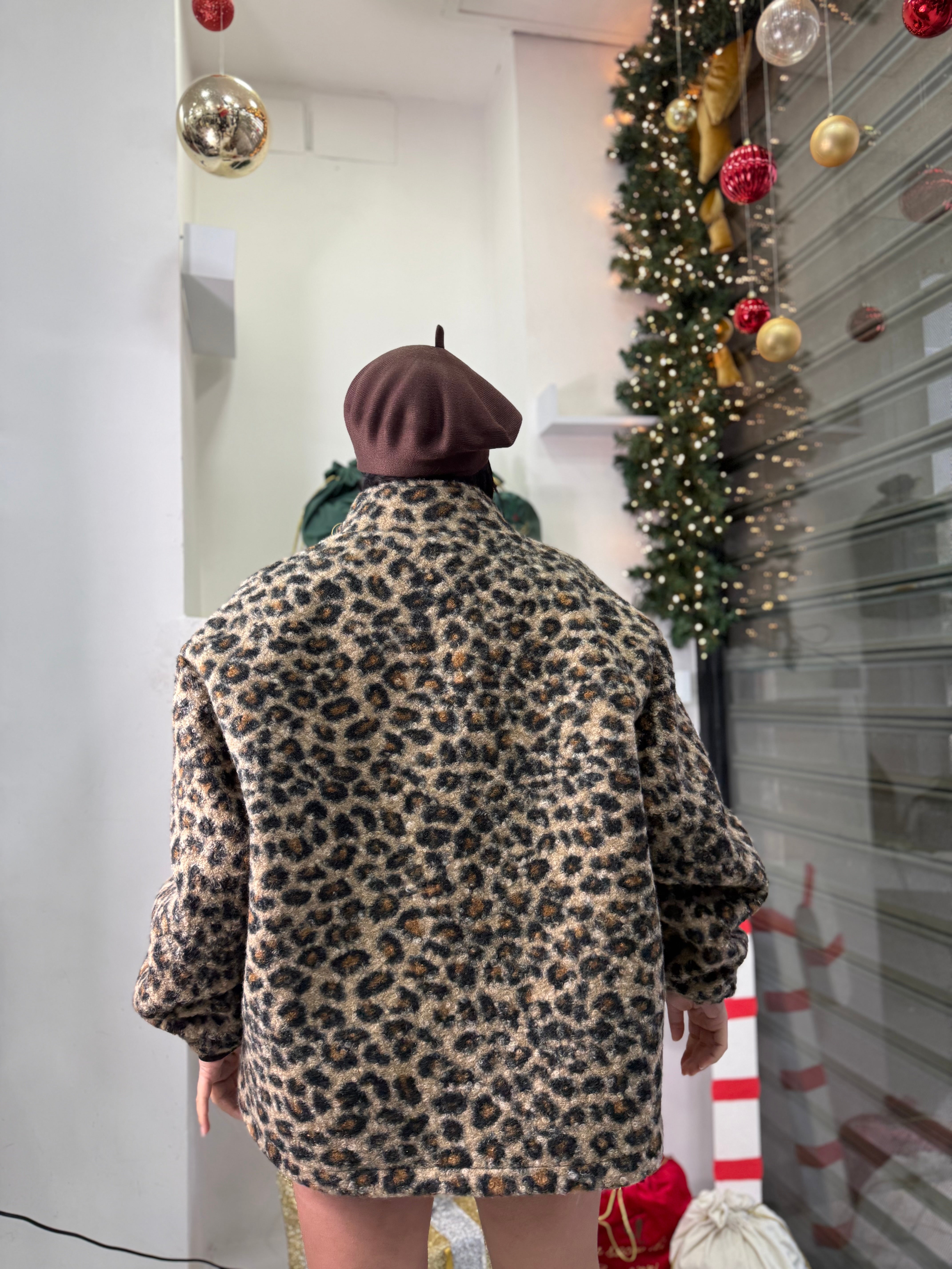 Giubbino Animalier in Lana cotta