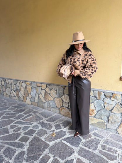 Pantalone Ecopelle con elastico