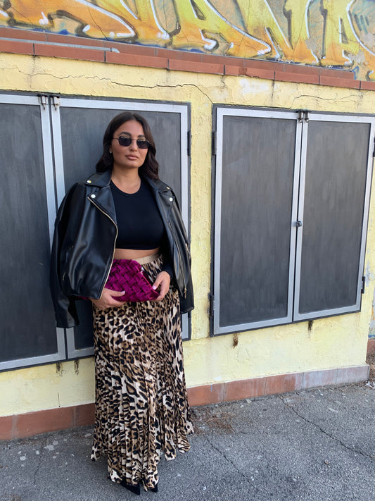 Gonna Plissè Animalier