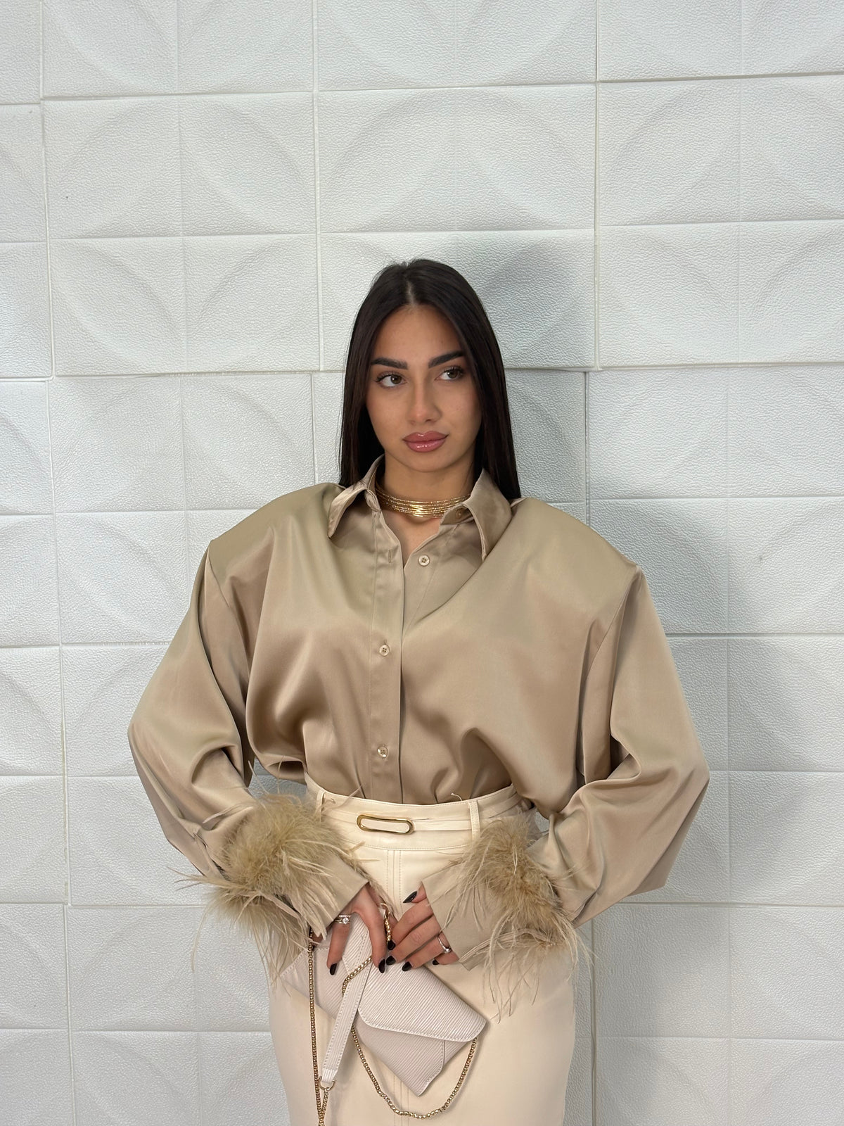Camicia Piume in satin