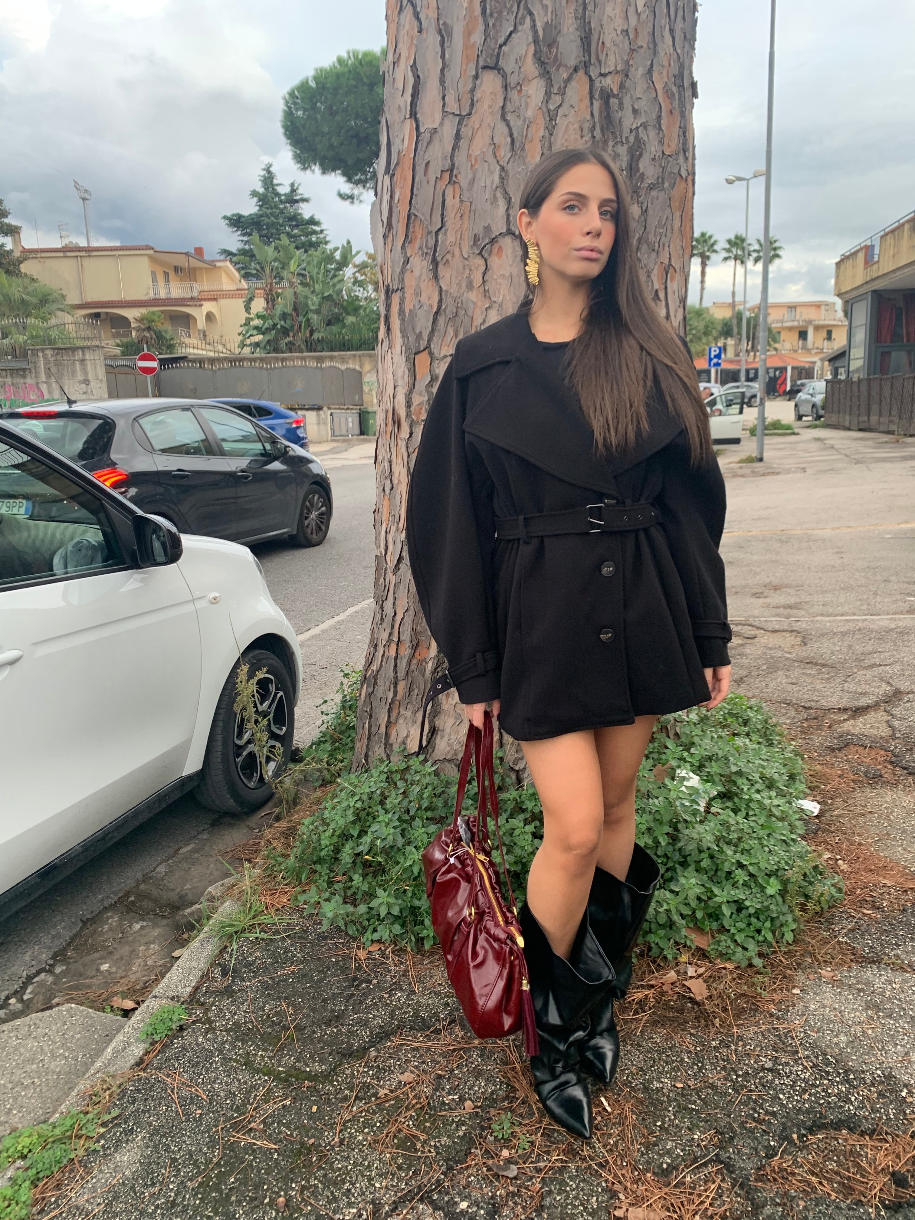 Cappotto con cinta By Lumina