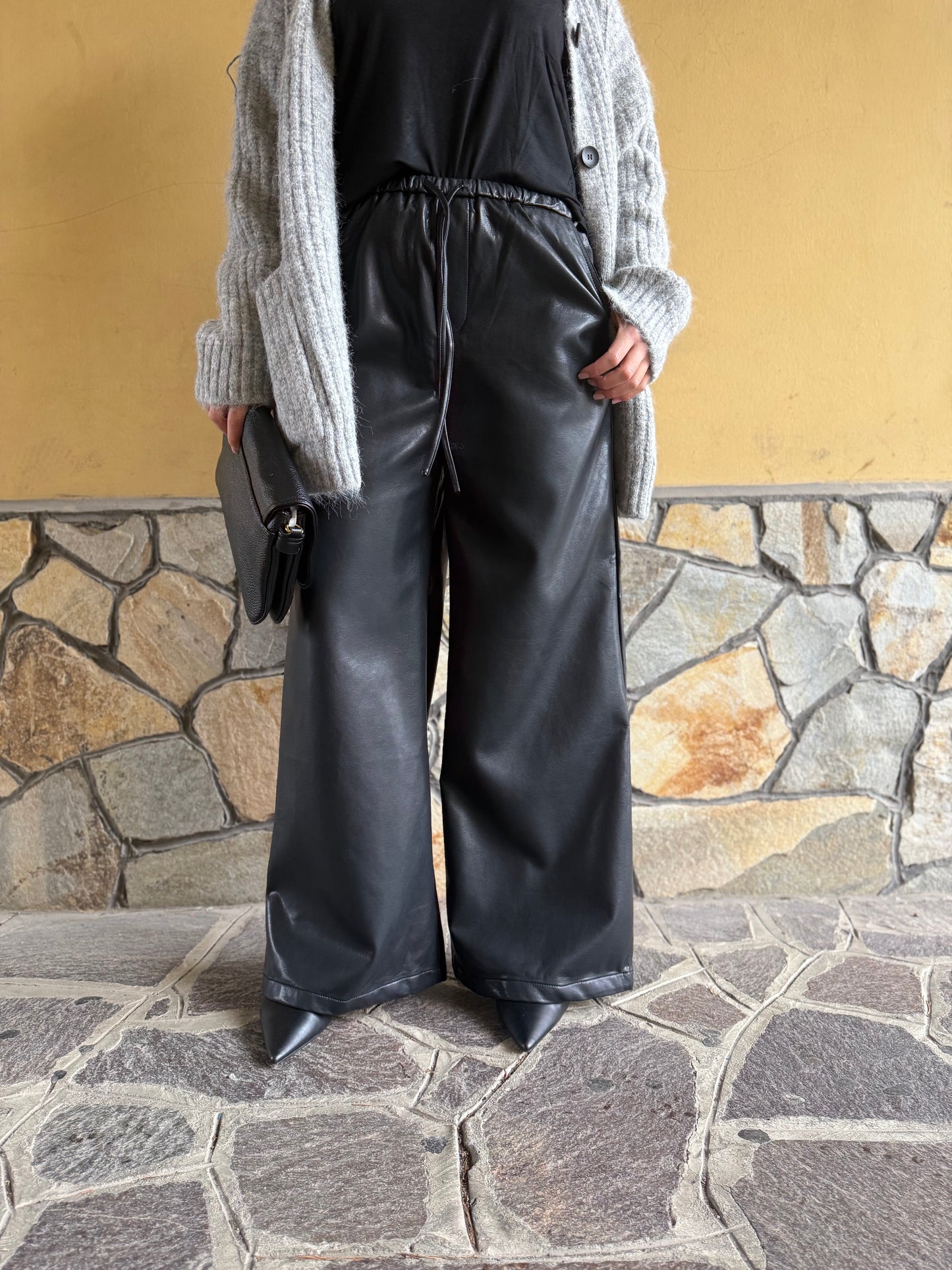 Pantalone Ecopelle con elastico