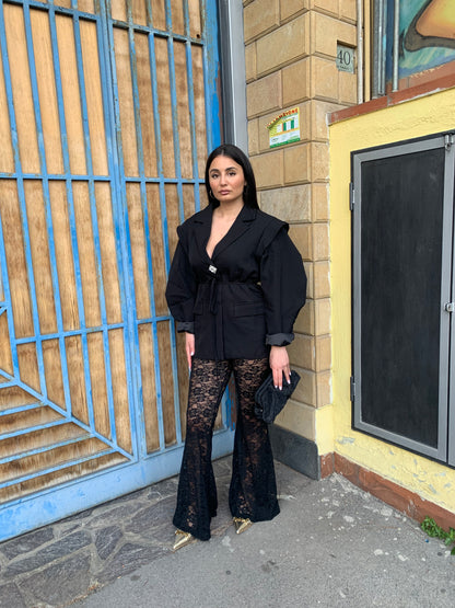 Pantalone A Zampa In Pizzo