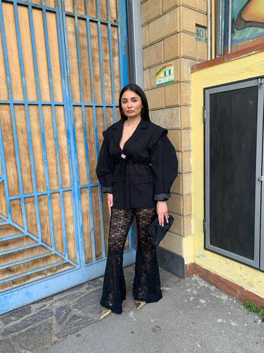 Pantalone A Zampa In Pizzo