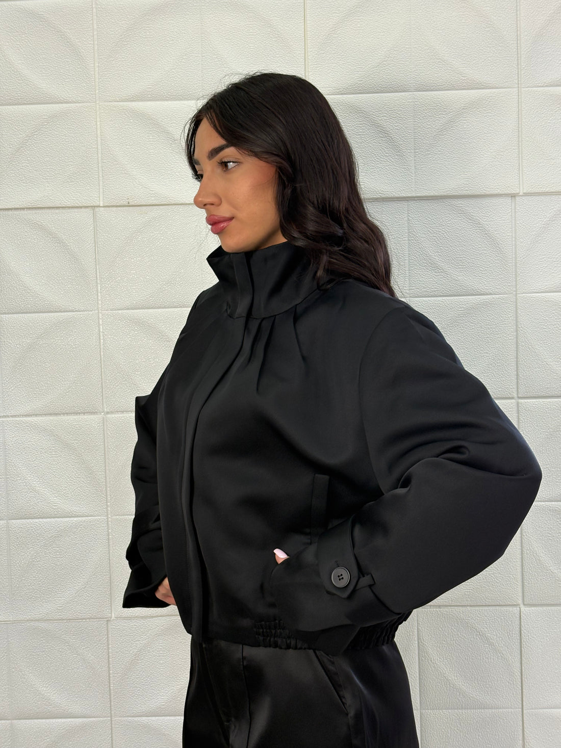 Bomber in satin