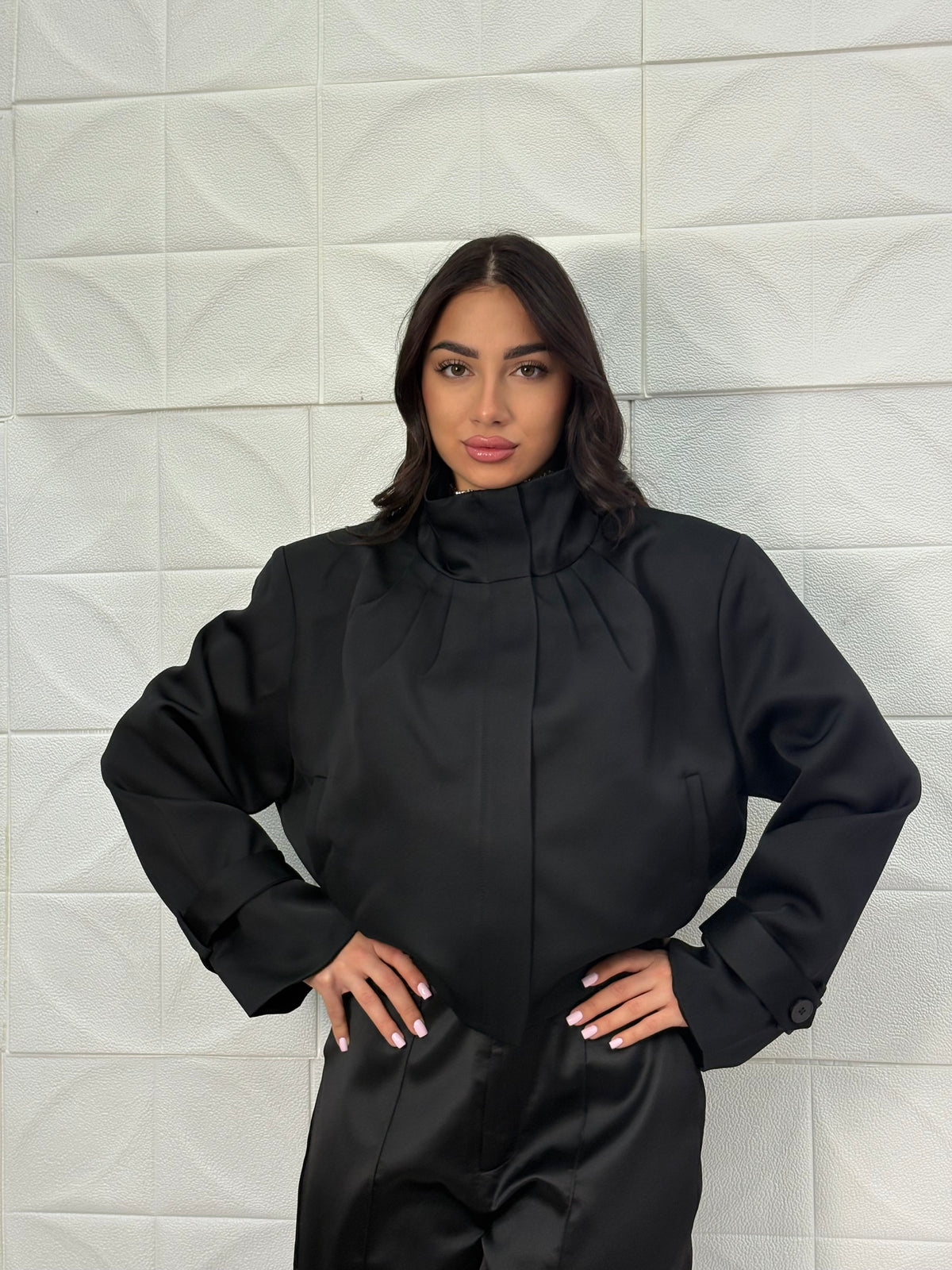 Bomber in satin