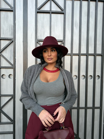 Set Maglioncino Crop con zip e canotta