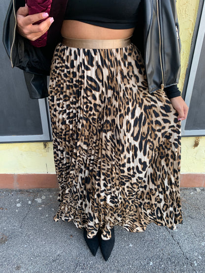 Gonna Plissè Animalier