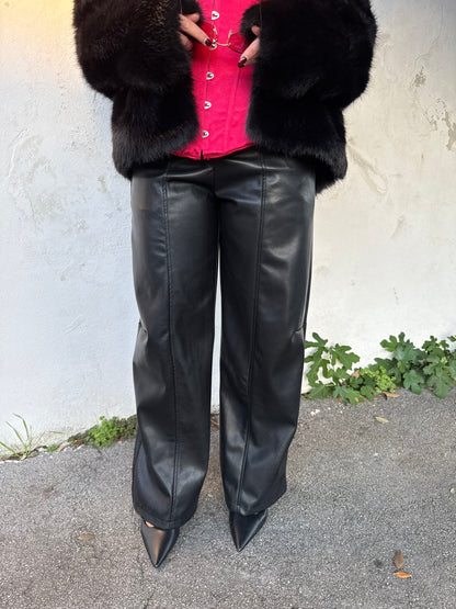 Pantalone Ecopelle Nero