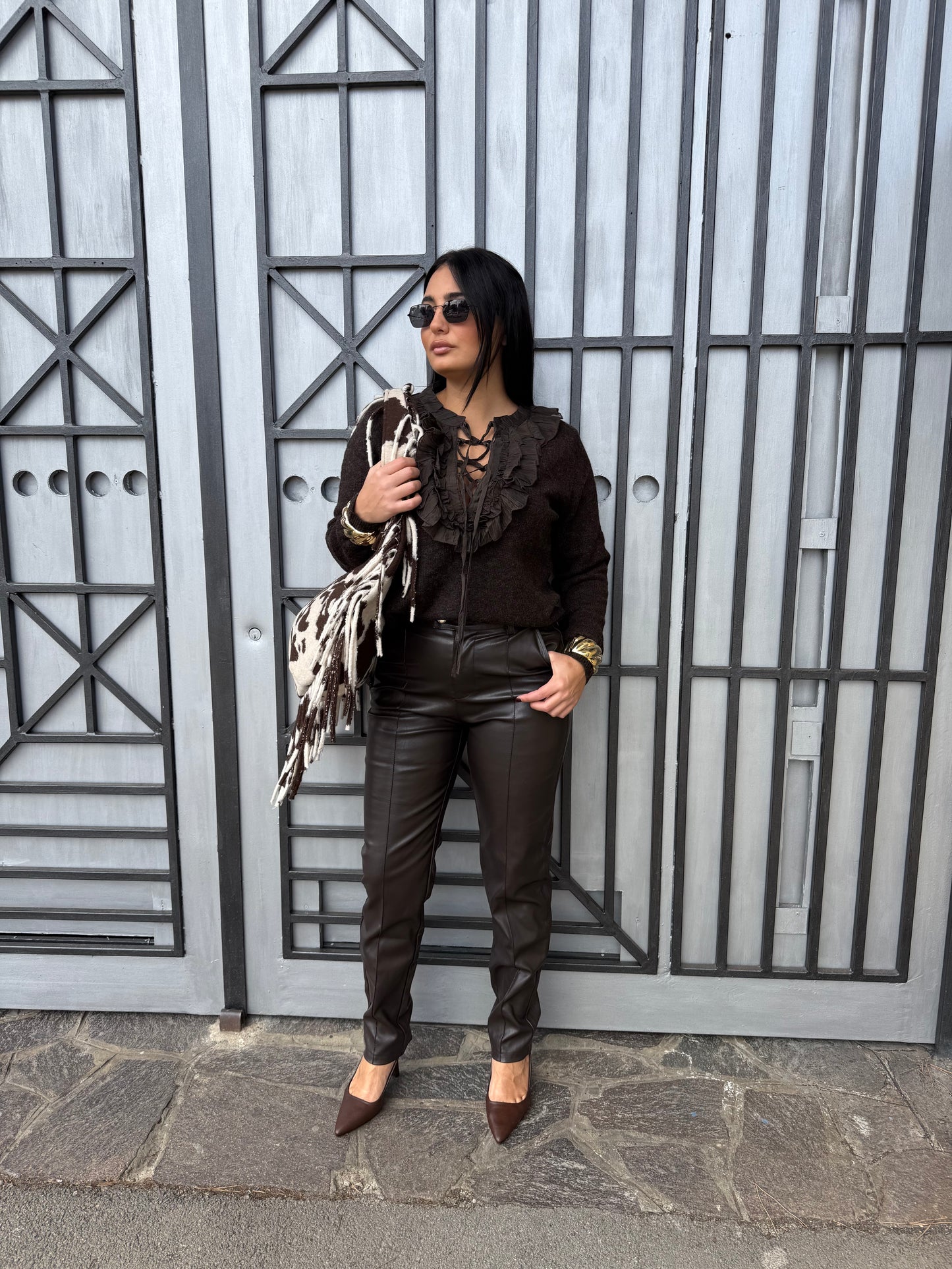 Pantalone Flaminia ecopelle