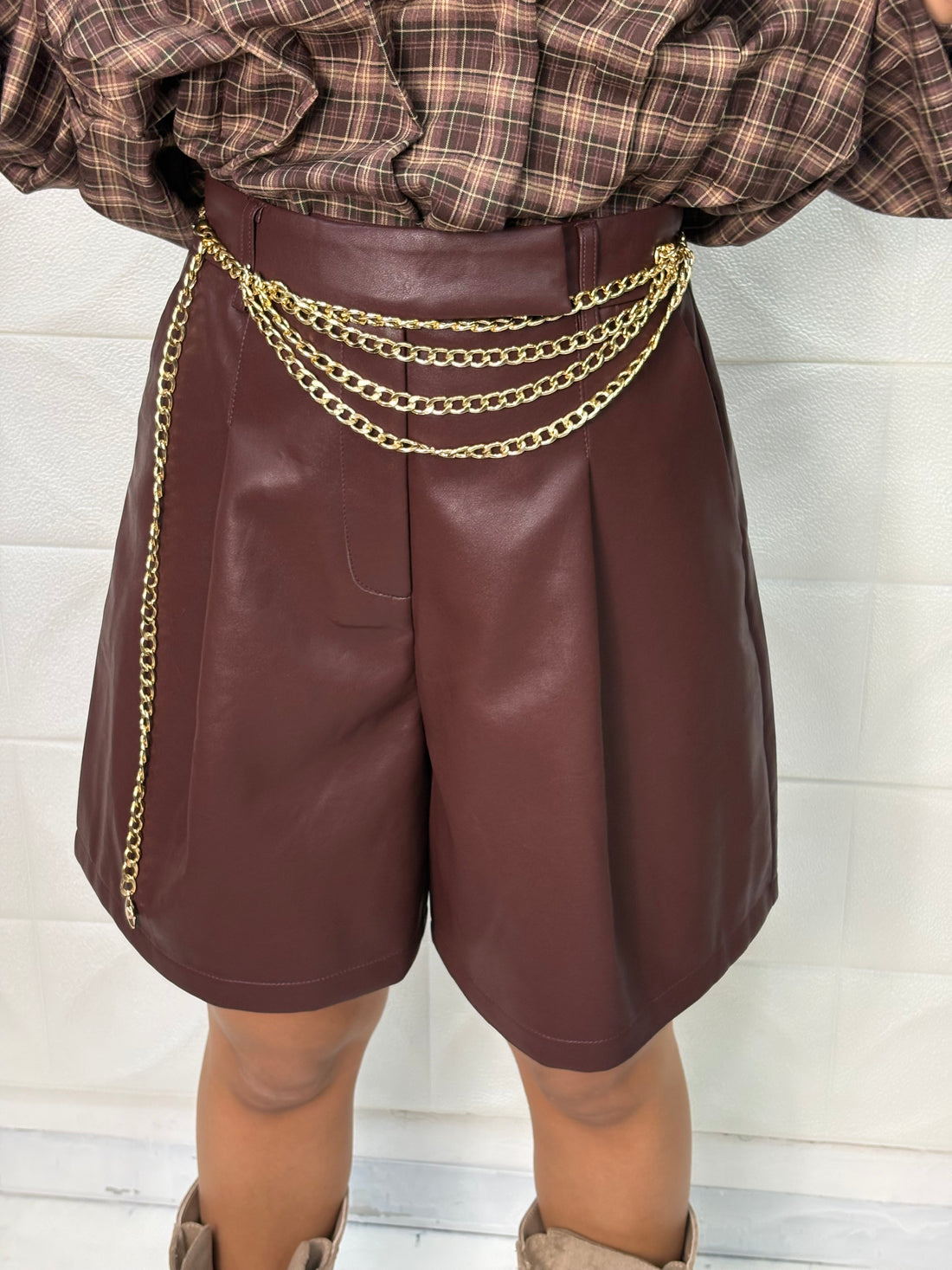 Pantaloncino in ecopelle