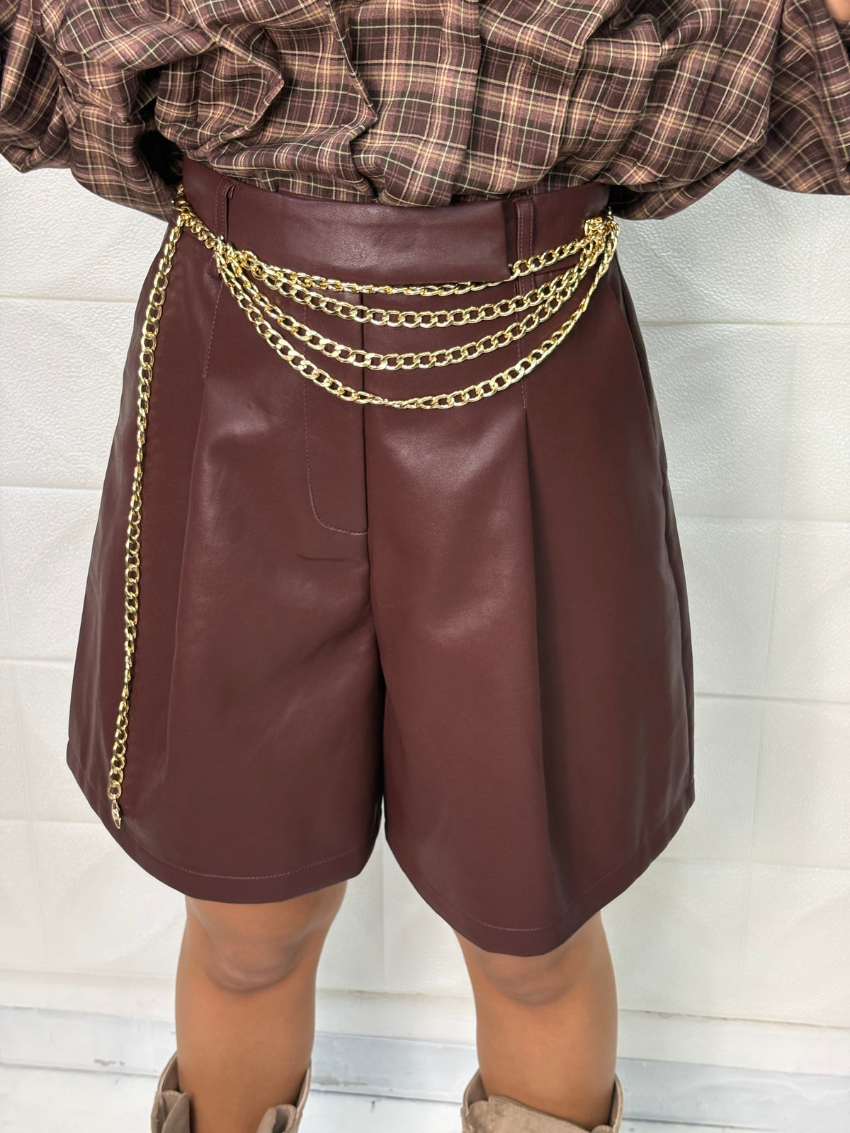 Pantaloncino in ecopelle