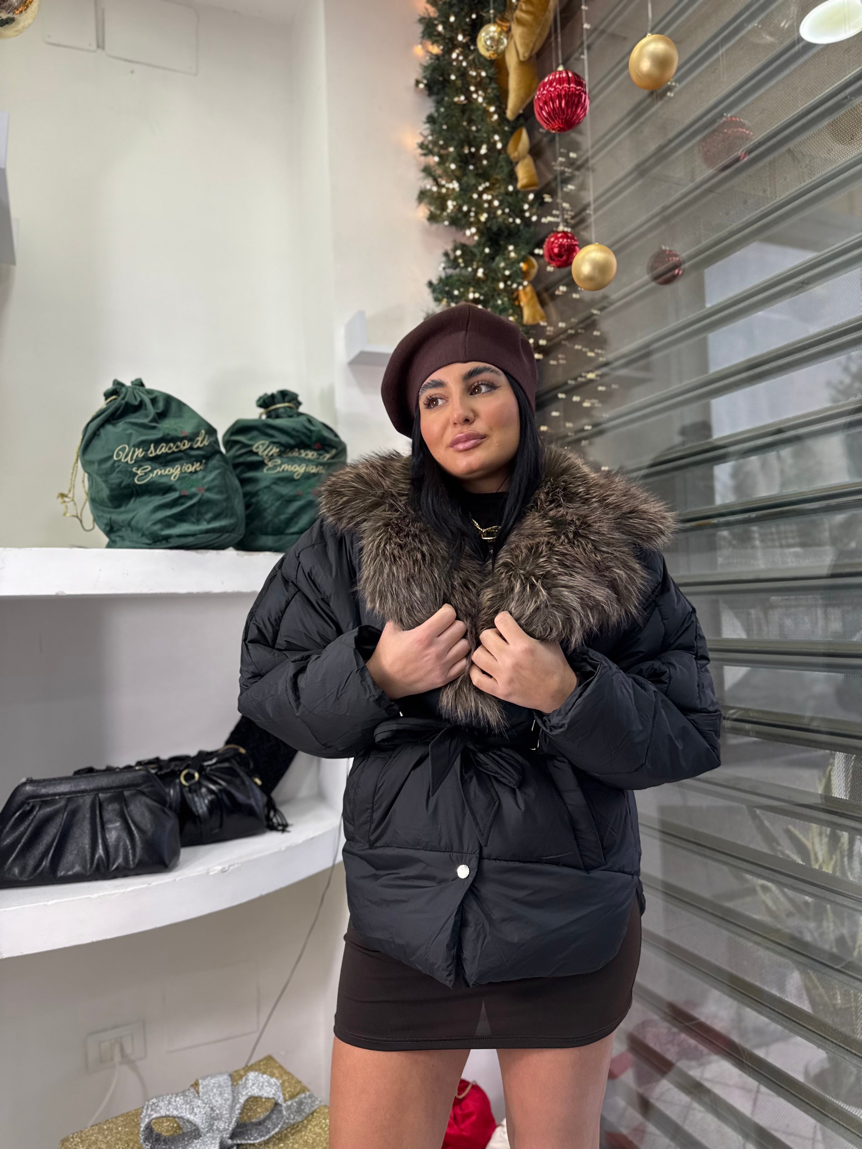 Giubbino con collo in pelliccia