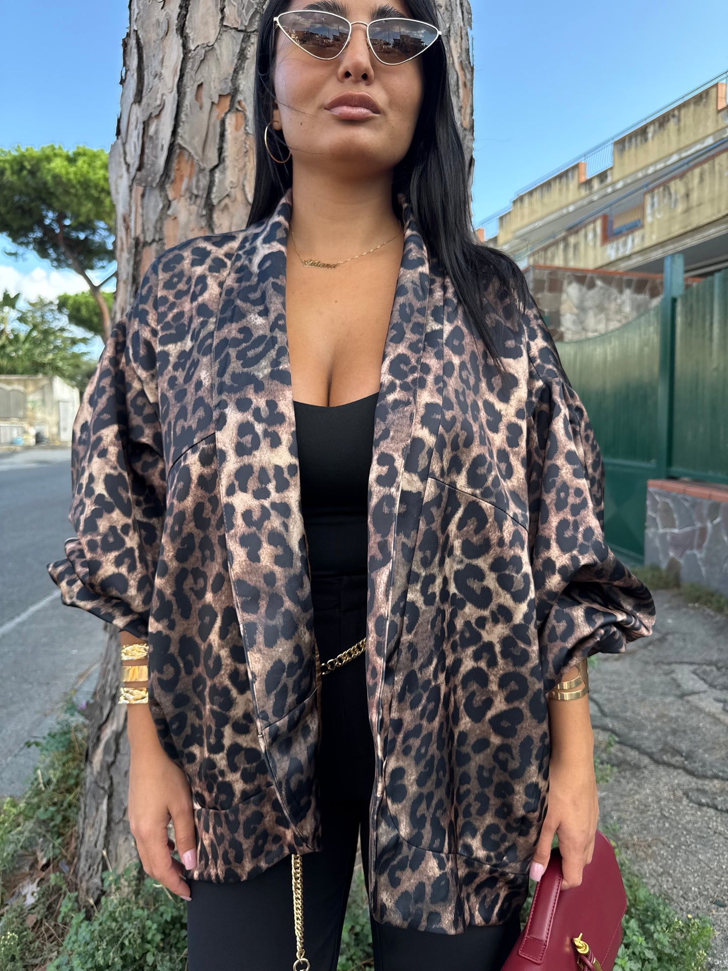 Giacca Saten Animalier
